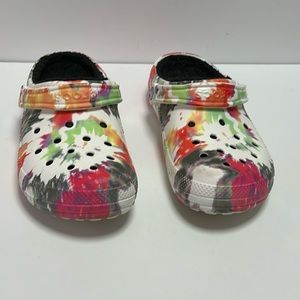 Crocs Unisex Slippers Sandals Men’s Size 8 Women’s Size 10 Multi Color TIE-DYE